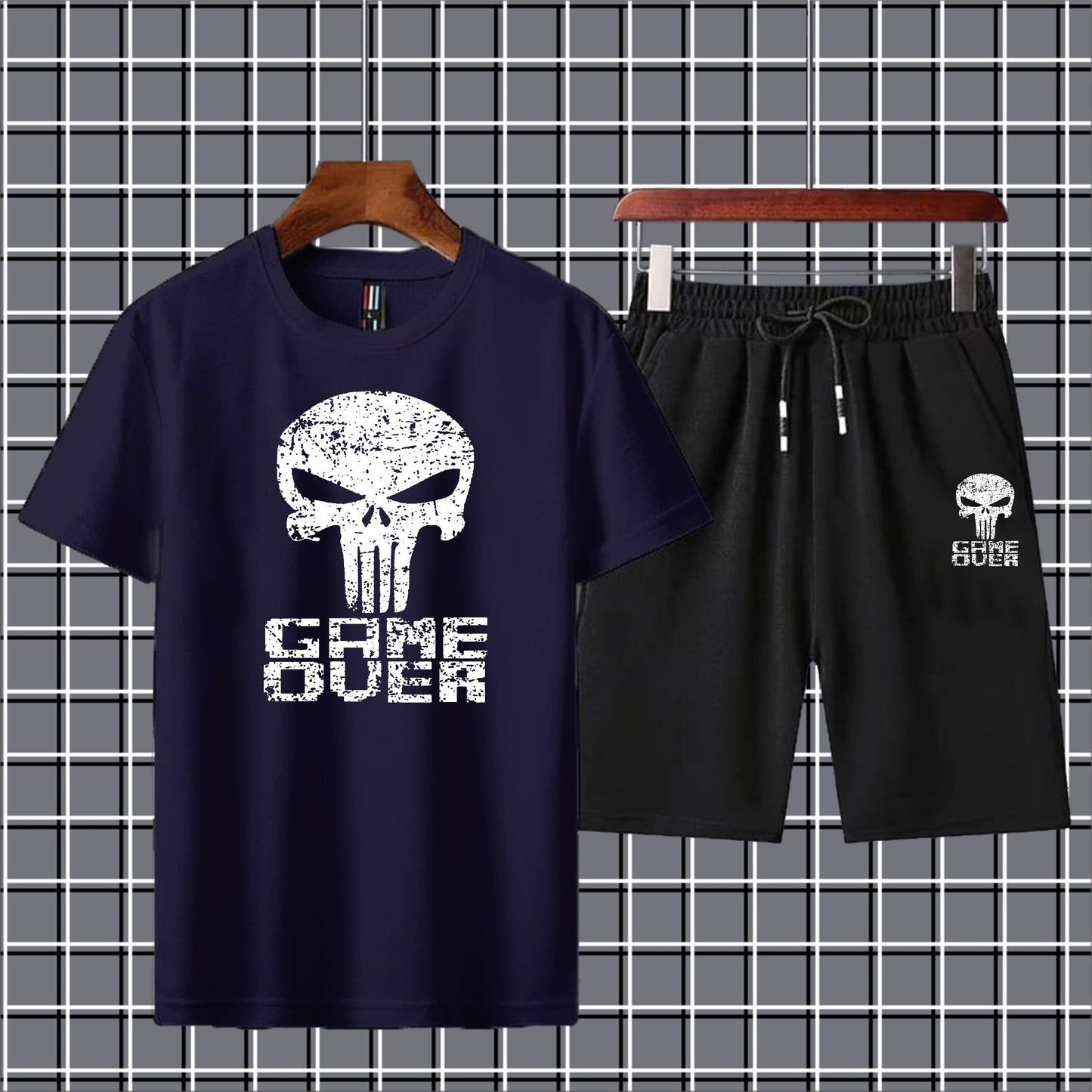 Game over printed Summer Tracksuit T-Shirt and Shorts for Men