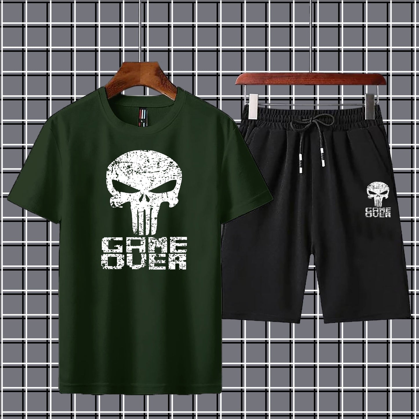 Game over printed Summer Tracksuit T-Shirt and Shorts for Men