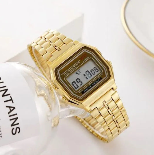 Trending Vintage Silver Classic Digital Wrist Watch for girls