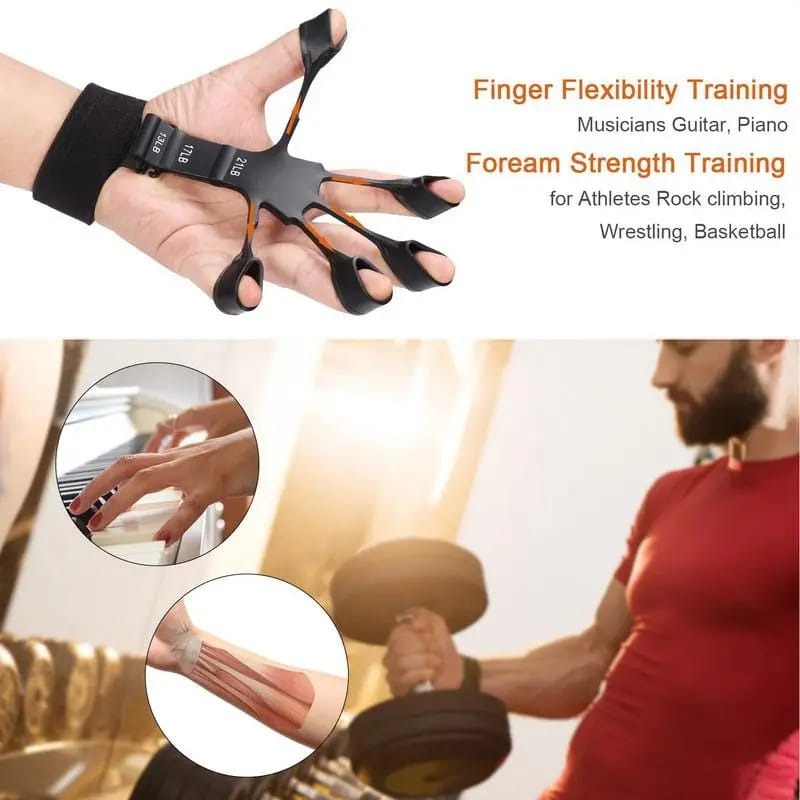 Silicone Finger Exerciser – Hand Grip Strength Trainer for Fitness, Rehabilitation & Stress Relief