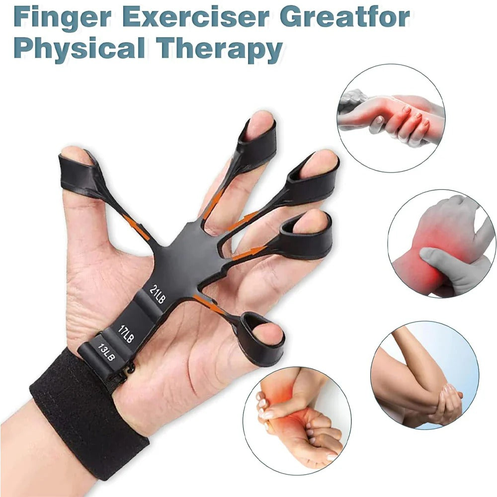 Silicone Finger Exerciser – Hand Grip Strength Trainer for Fitness, Rehabilitation & Stress Relief