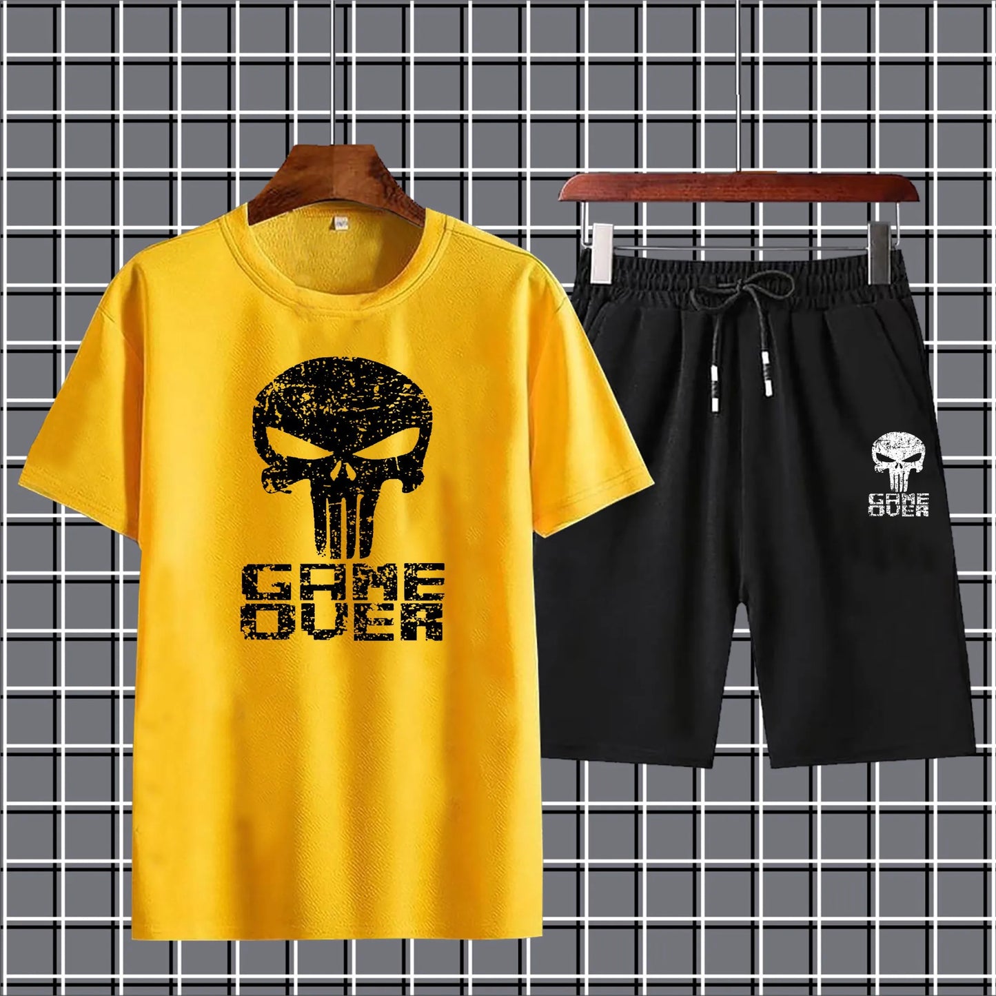 Game over printed Summer Tracksuit T-Shirt and Shorts for Men