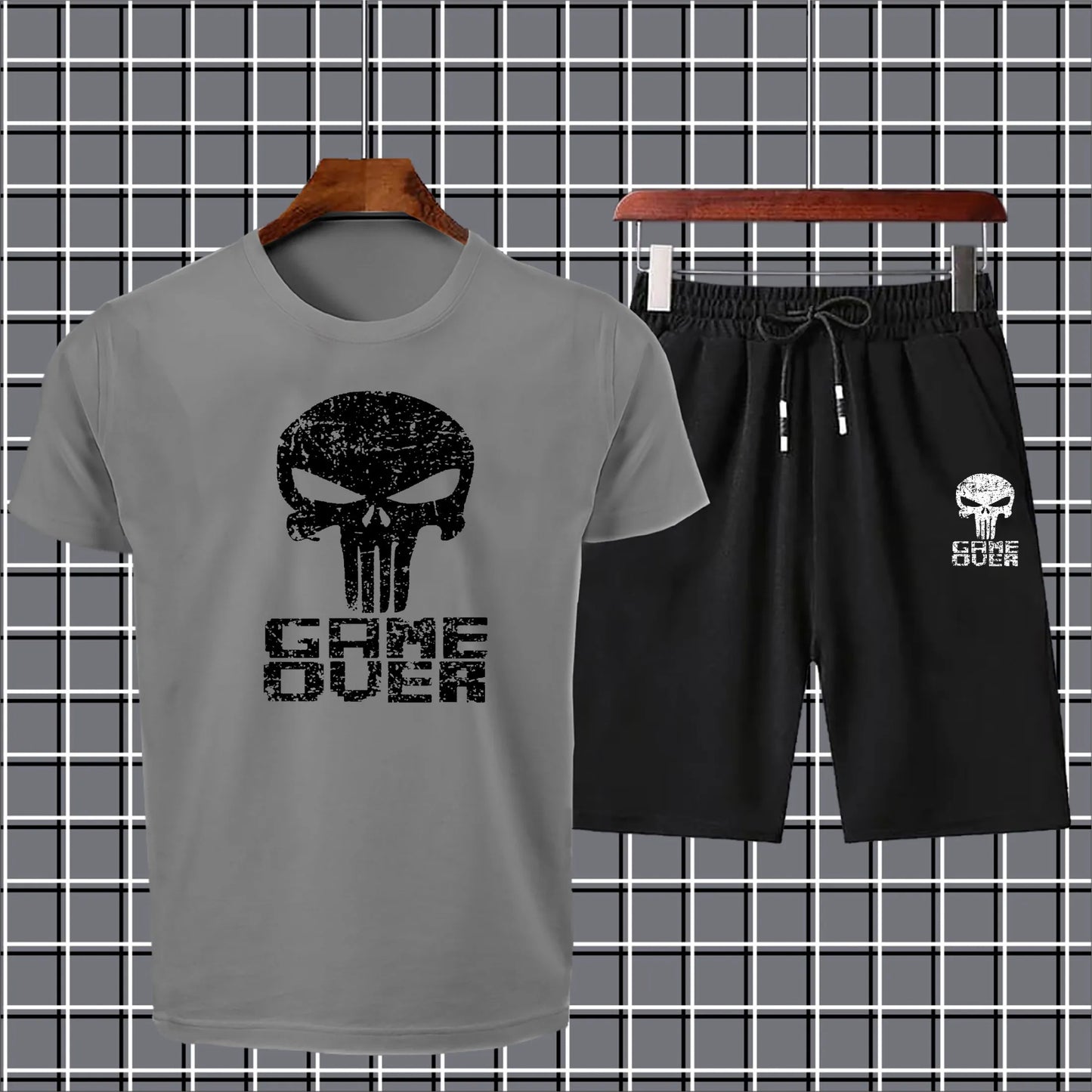 Game over printed Summer Tracksuit T-Shirt and Shorts for Men