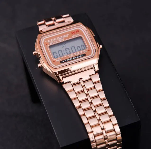 Trending Vintage Silver Classic Digital Wrist Watch for girls